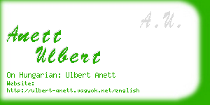 anett ulbert business card